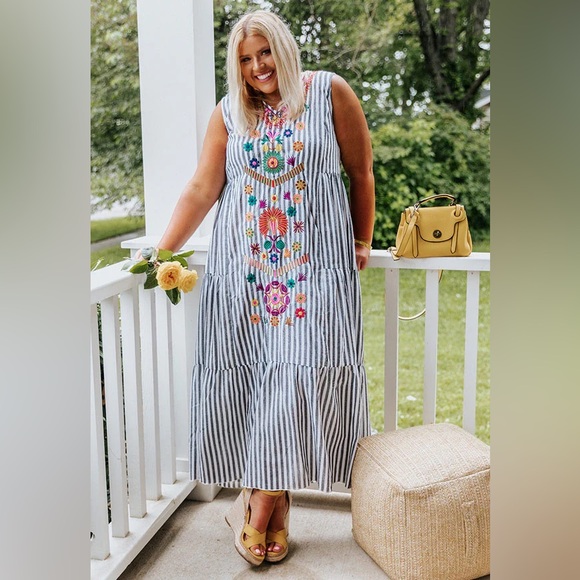 Dresses & Skirts - Embroidered Maxi Dress